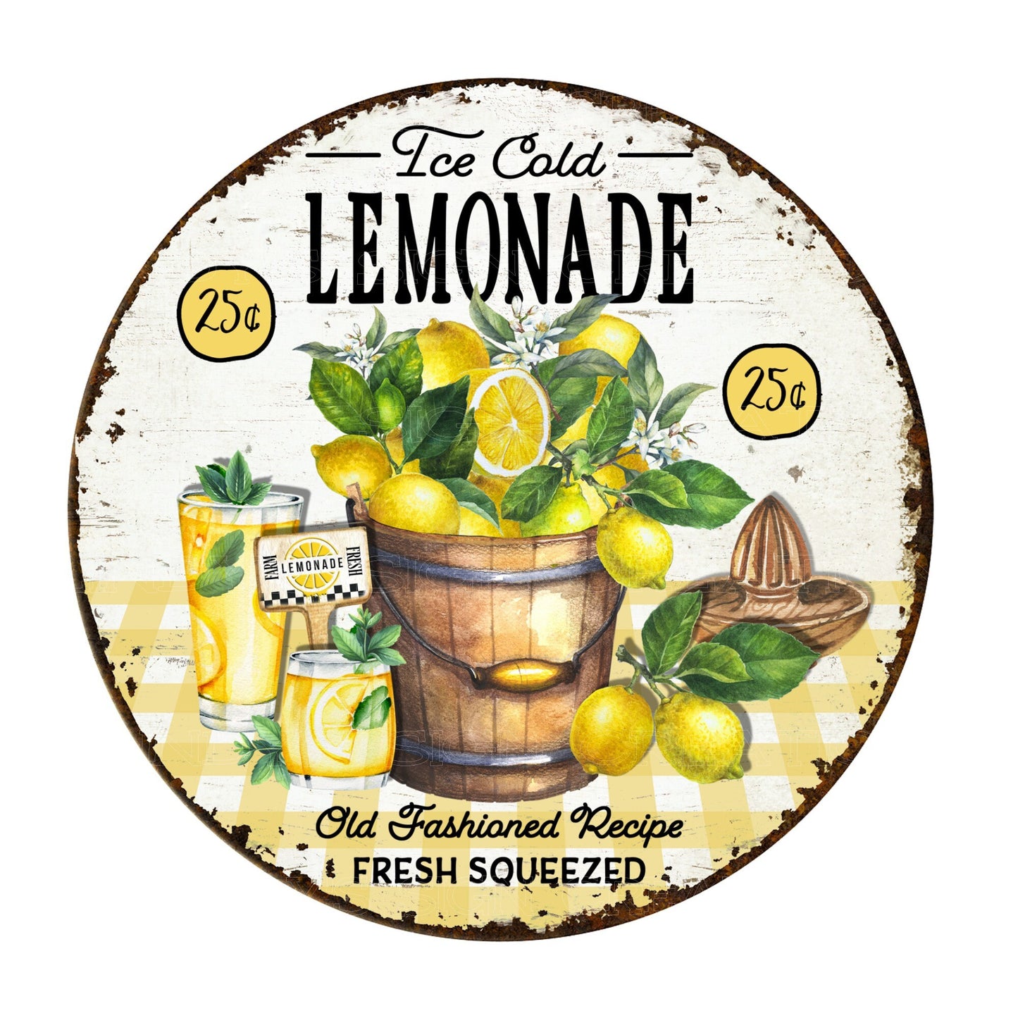 Lemonade wreath sign, metal wreath sign, sign for wreaths, summer wreath sign, lindys sign creations