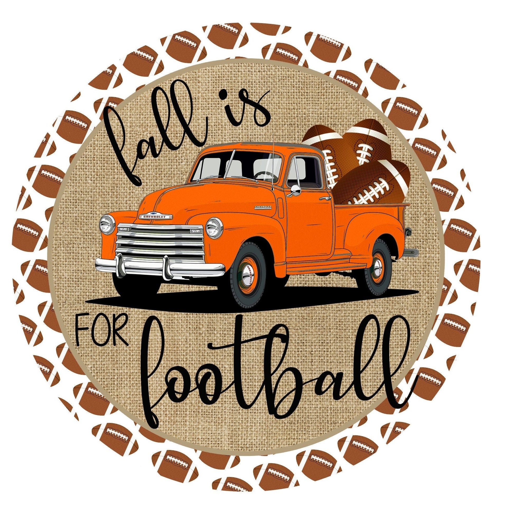 Football wreath sign, wreath attachment, metal wreath sign, fall wreath sign