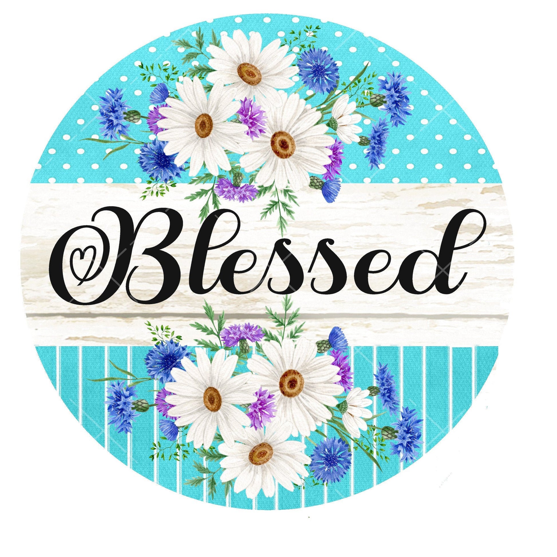 Blessed wreath sign, metal wreath sign, sign for wreaths, round wreath sign