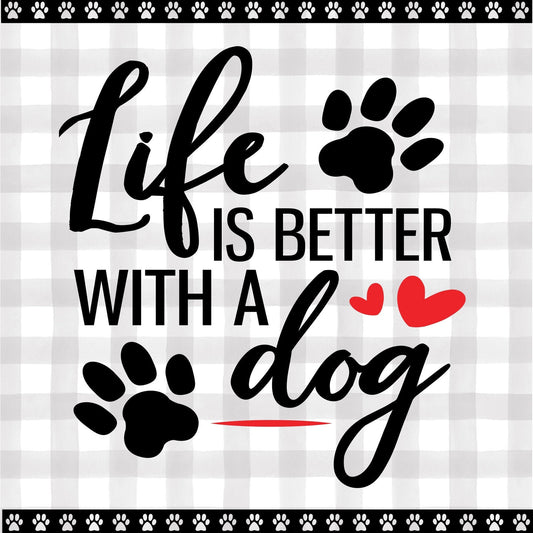 Wreath sign, wreath attachment, life is better with a dog, dog decor, pet sign, dog sign for wreaths, aluminum sign