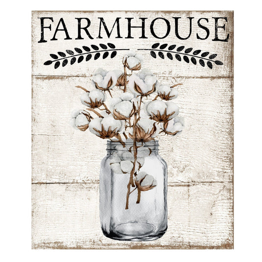 Farmhouse cotton wreath sign, wreath attachment, metal sign, door hanging, sign for wreaths