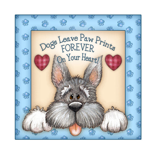 Dogs leave paw prints on your heart wreath sign, metal wreath sign, 10x10 wreath sign, door hanging