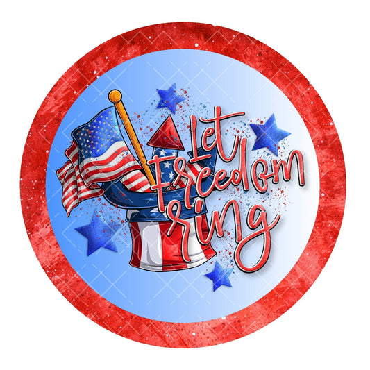 Let freedom ring wreath sign, patriotic wreath sign, metal wreath sign, signs for wreaths