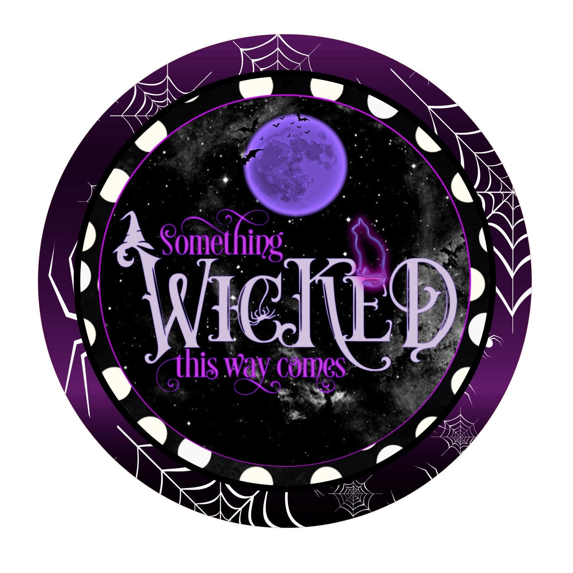 Wicked Halloween wreath sign, wreath attachment, metal wreath sign