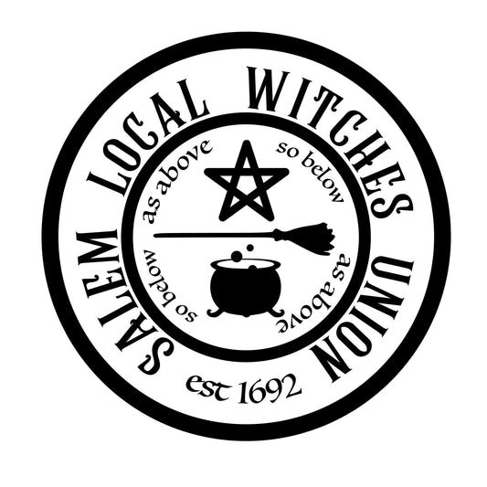 Salem witches union wreath sign, wreath attachment, metal sign, halloween sign