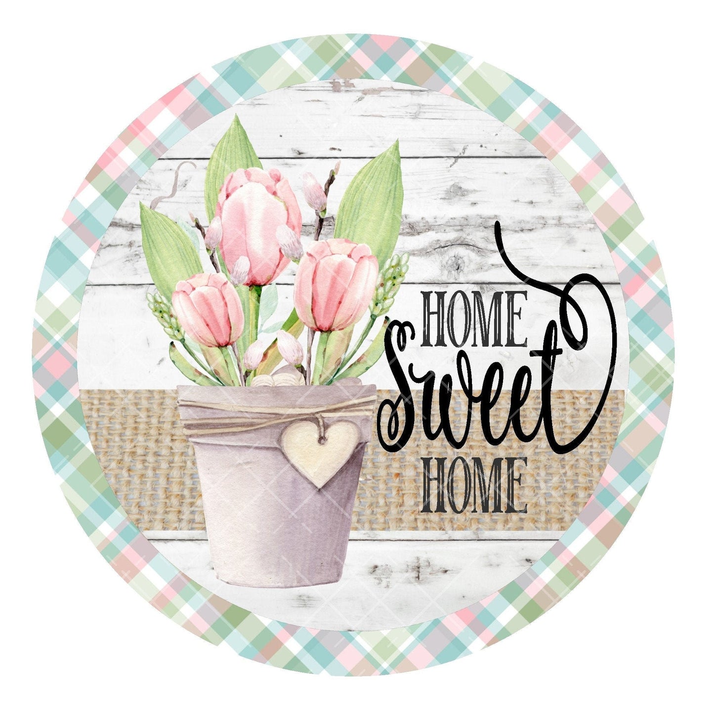 Home sweet home wreath sign, metal wreath sign, tulip floral wreath sign, signs for wreaths