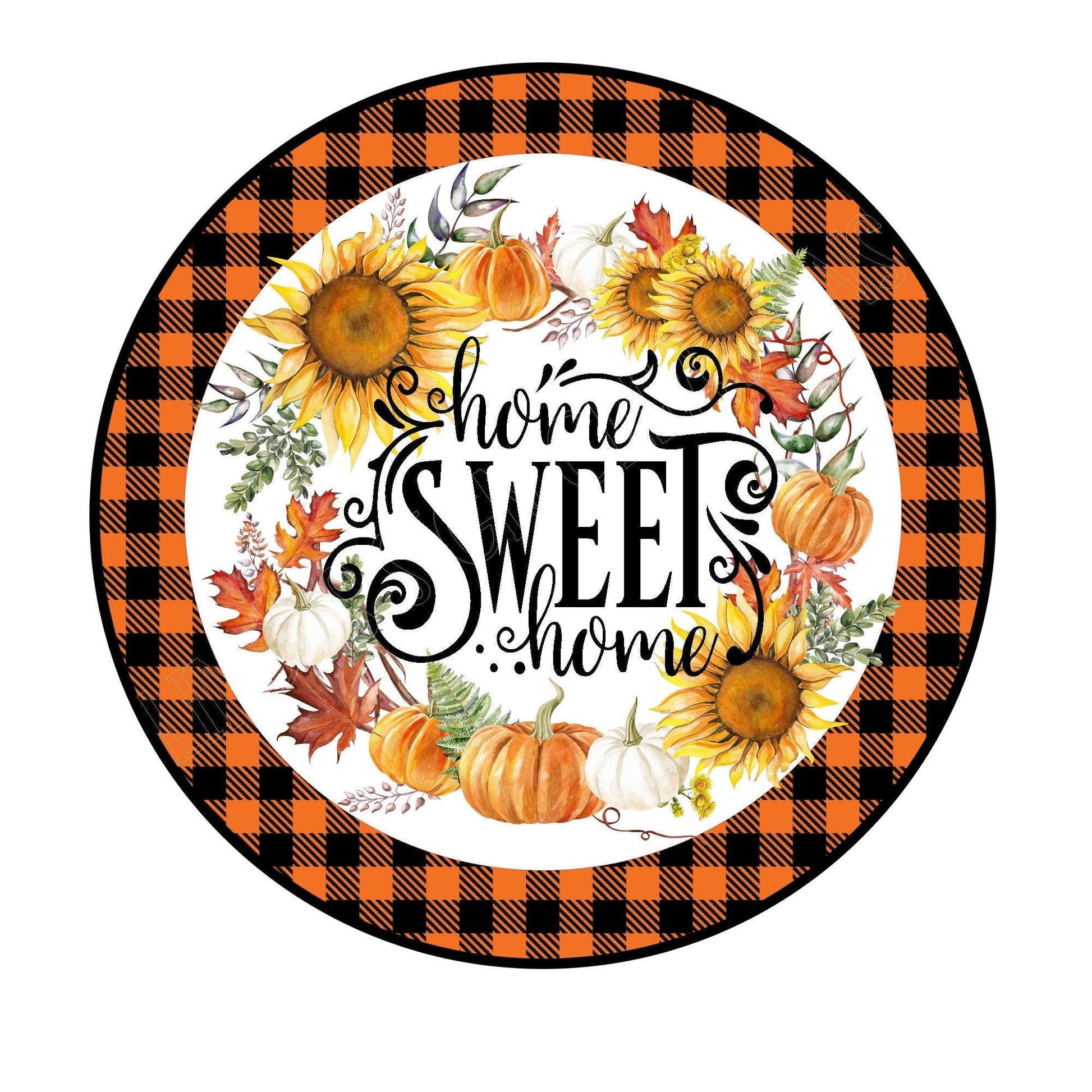 Home sweet home wreath sign, wreath center, metal wreath sign, fall wreath sign