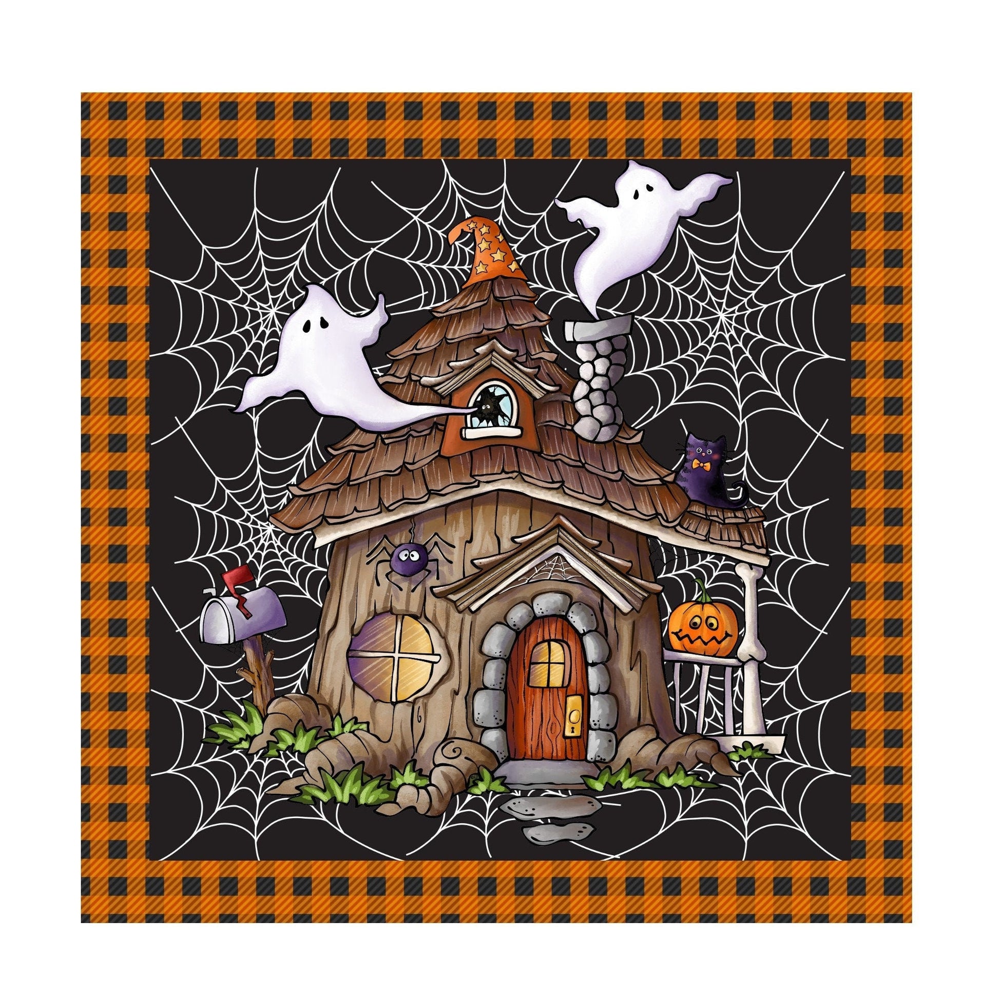 Haunted house wreath sign, Halloween wreath sign, metal wreath sign, 10x10 wreath sign, door hanging