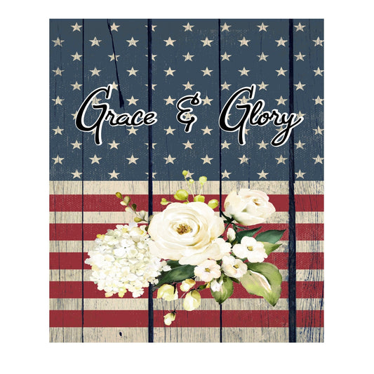 Wreath sign, grace and glory patriotic wreath sign, wreath attachment, patriotic sign, door hanging, patriotic wreath sign