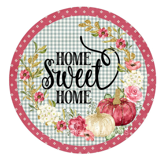 Home sweet home wreath sign, wreath center, metal wreath sign, fall wreath sign