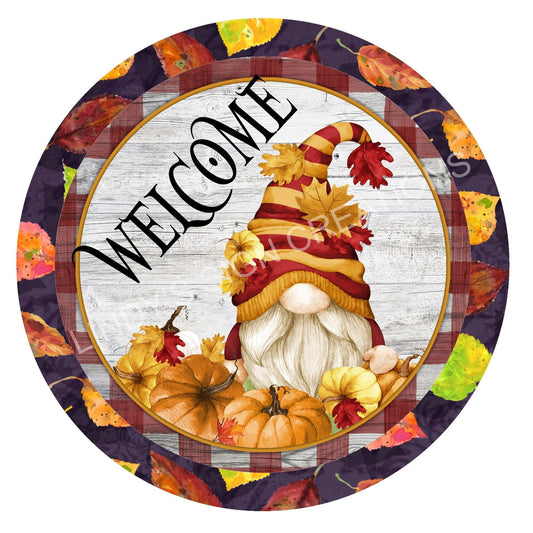 Welcome wreath sign, wreath attachment, metal wreath sign, fall wreath sign