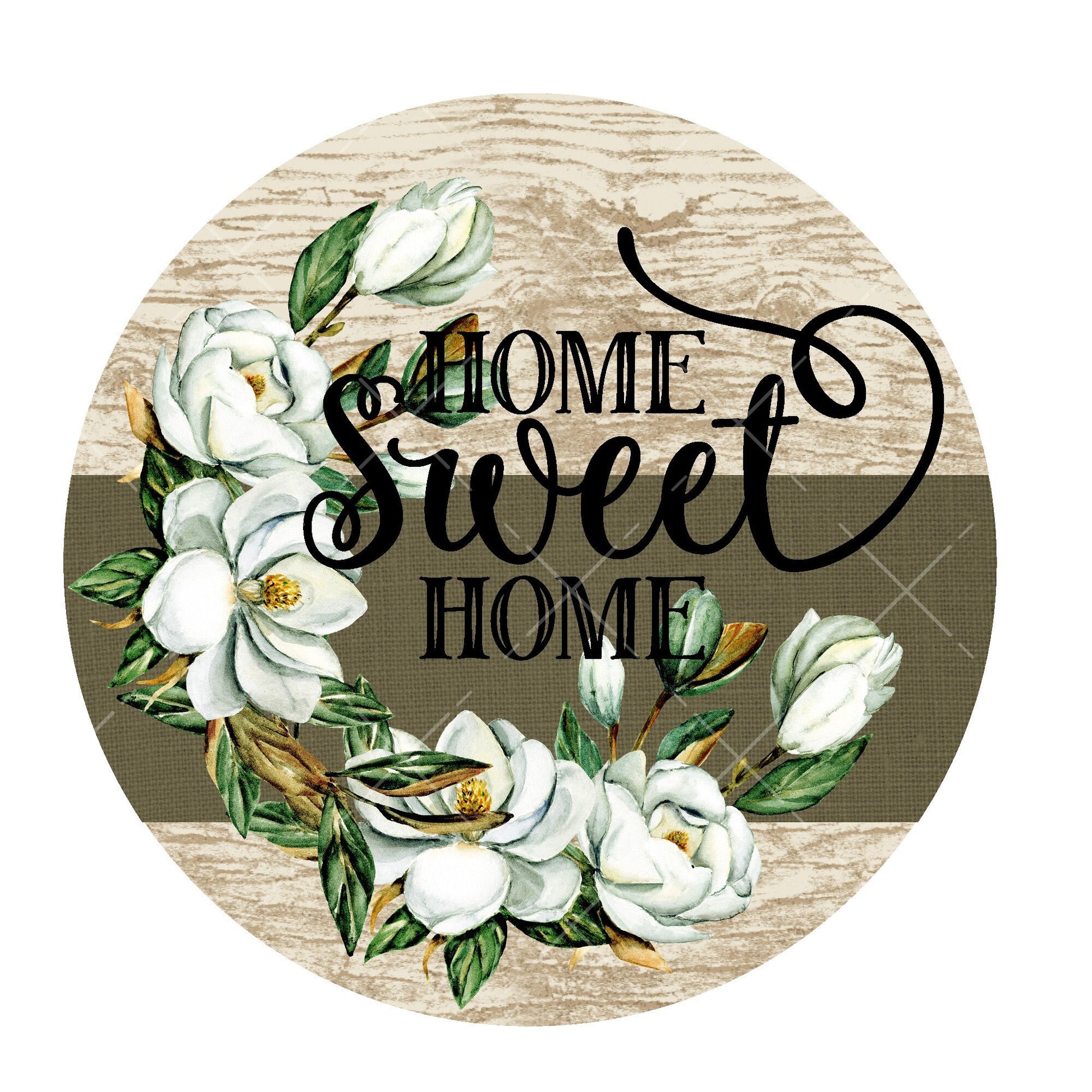 Home sweet home magnolia wreath sign, metal wreath sign, signs for wreaths, round wreath sign, lindys sign creations