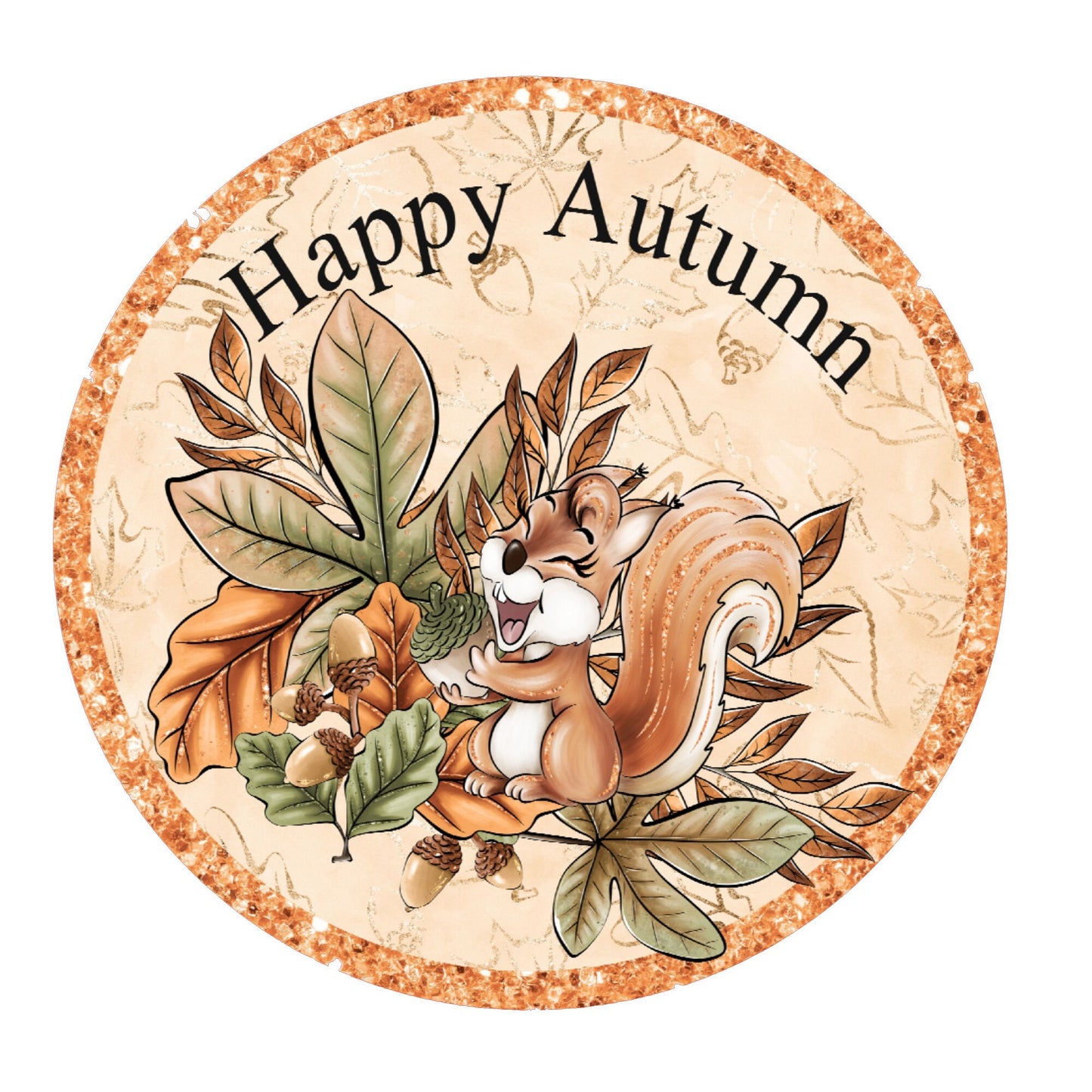 Happy autumn wreath sign, metal wreath sign, signs for wreaths, round wreath sign, door decor, lindys sign creations