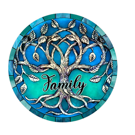 Family tree wreath sign, metal wreath sign, signs for wreaths, round wreath sign, door decor, Lindys sign creations