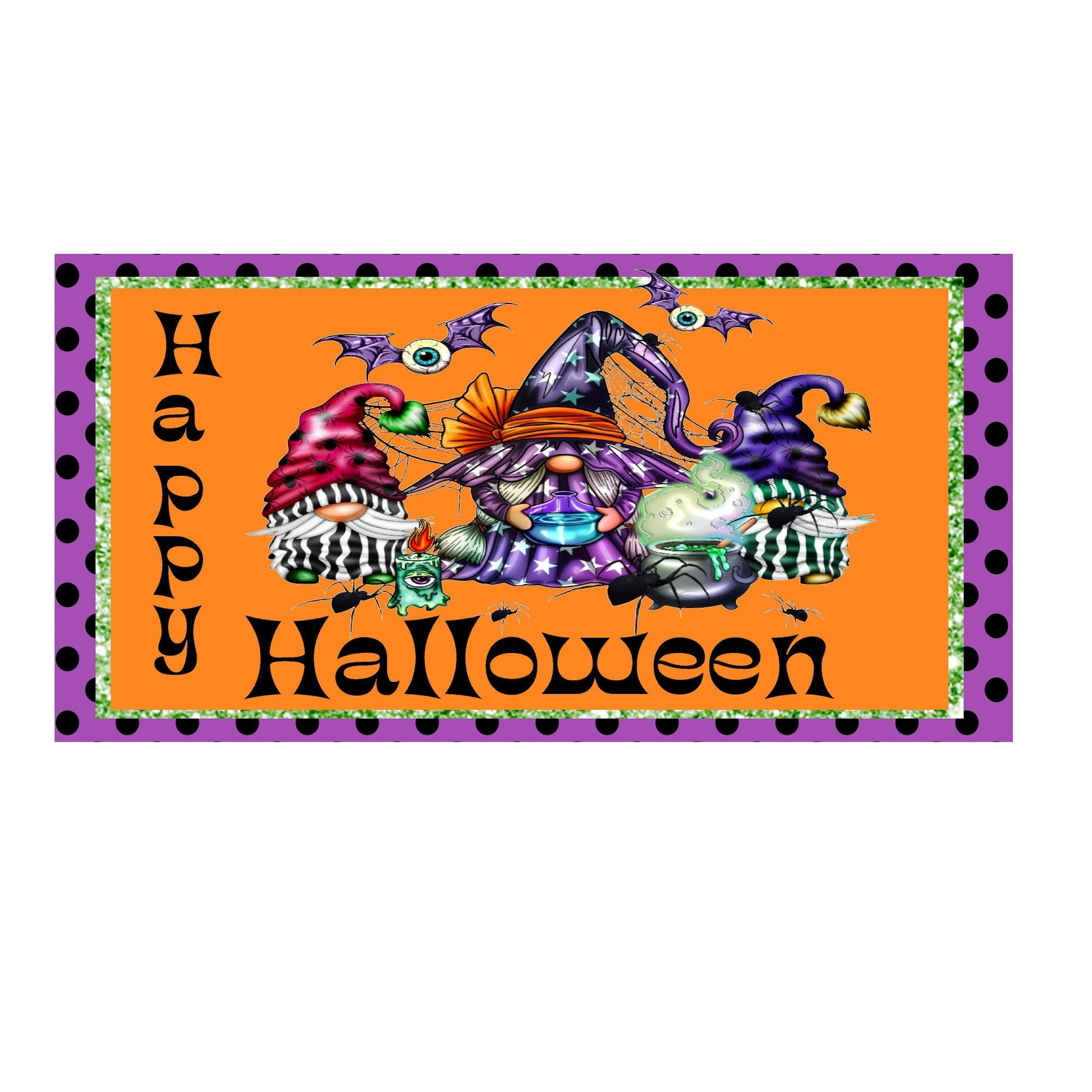 Happy Halloween 12x6 wreath sign, metal wreath sign, Lindys sign creations