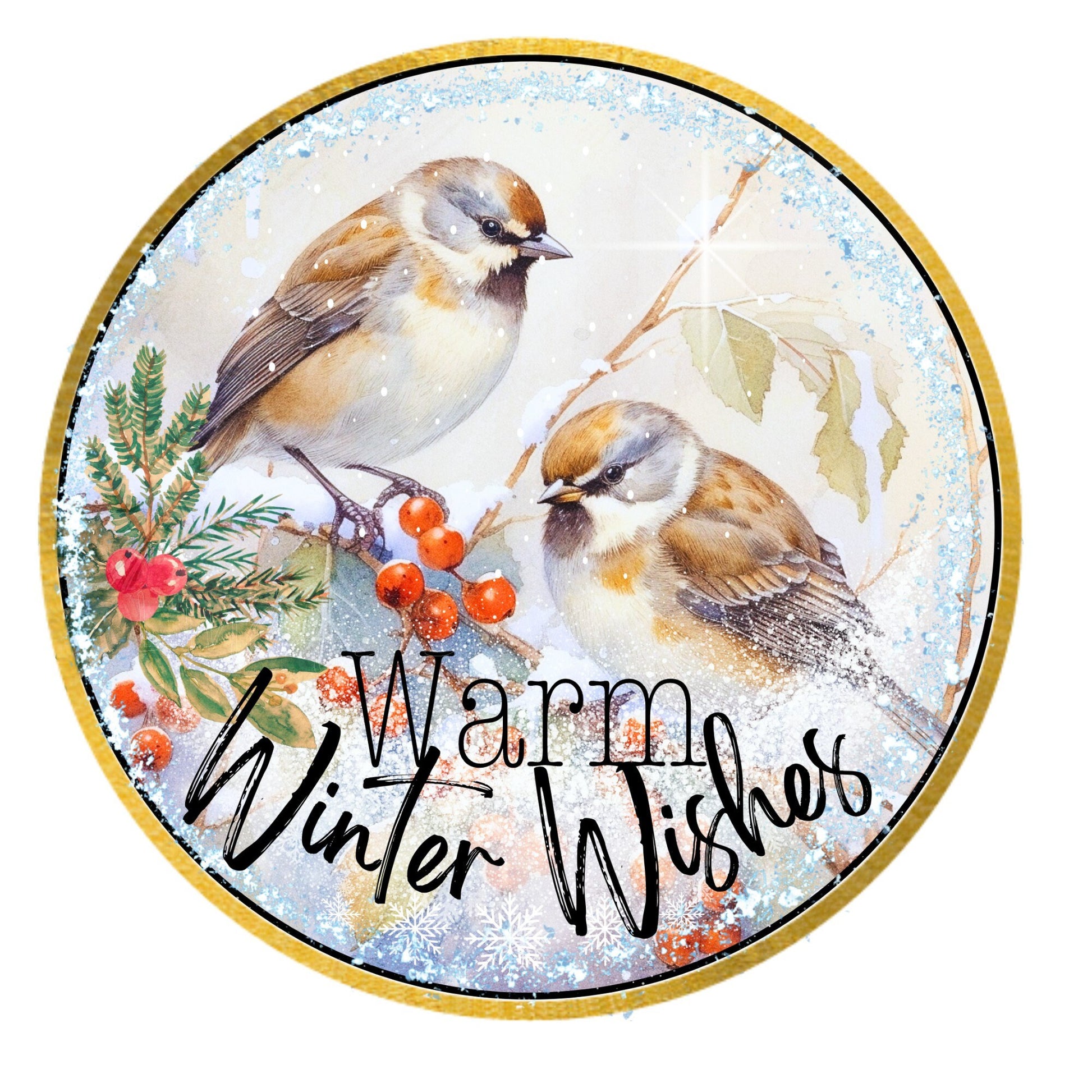 Warm winter wishes wreath sign, metal wreath sign, round wreath sign, door decor, Lindys sign creations