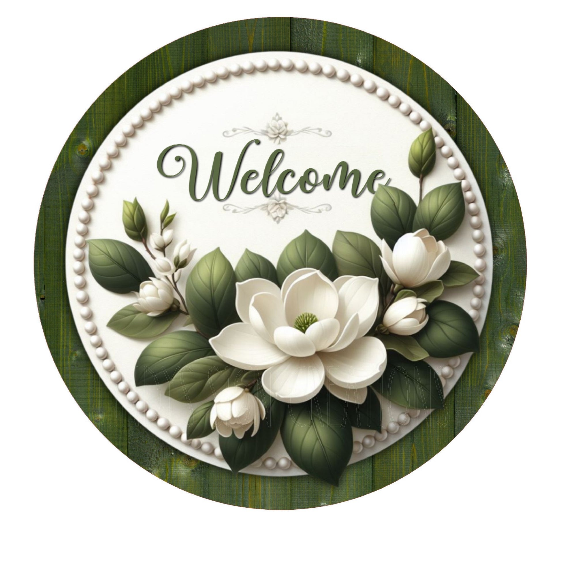 Welcome magnolia wreath sign, summer wreath sign, farmhouse sign, welcome, door decor, Lindys sign creations