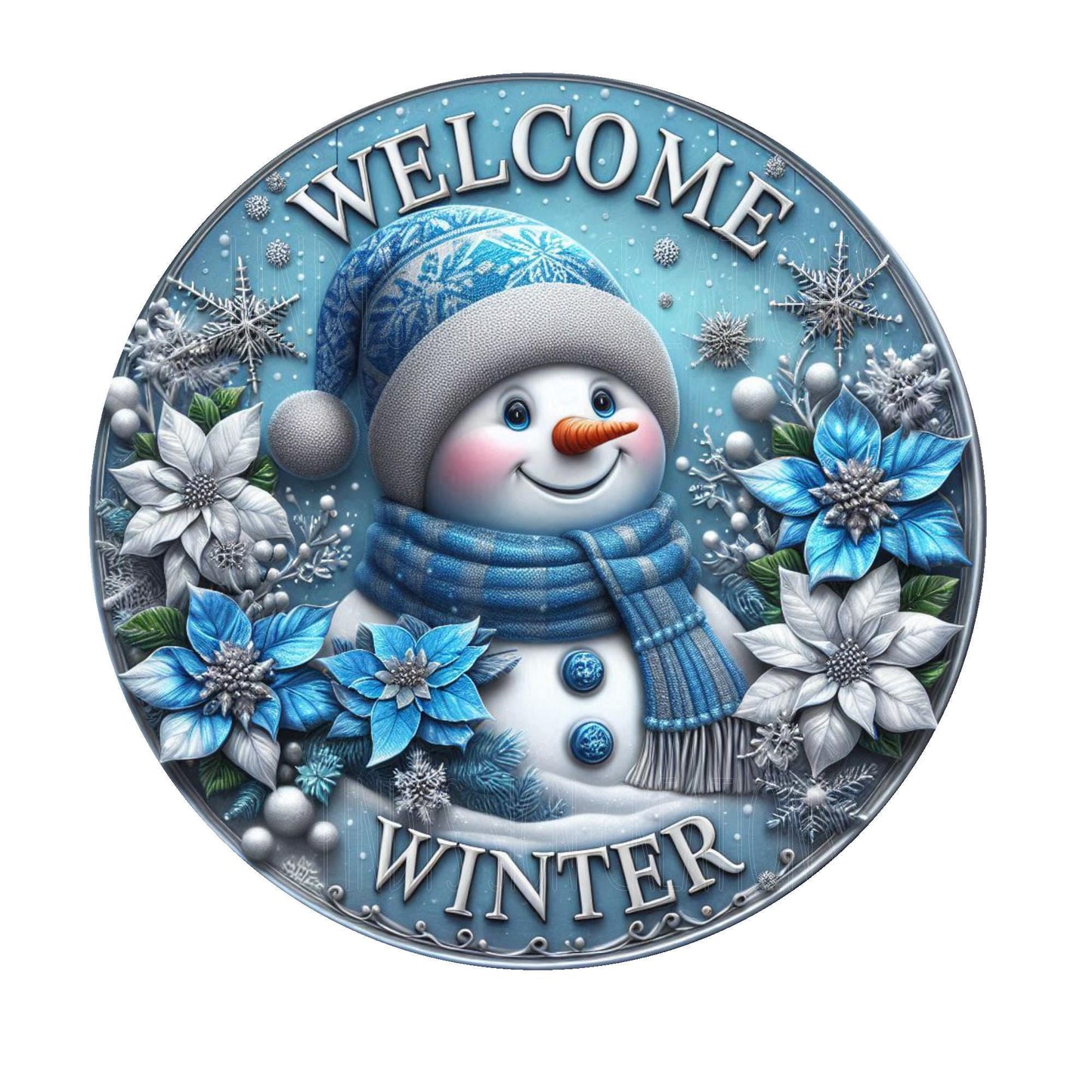 Welcome winter snowman wreath sign, metal wreath sign, winter wreath sign, door decor, Lindys sign creations