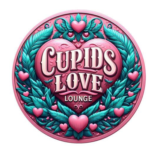 Cupids love lounge Valentine's Day wreath sign, metal wreath sign, round wreath sign, door decor, Valentine's Day, Lindys sign creations